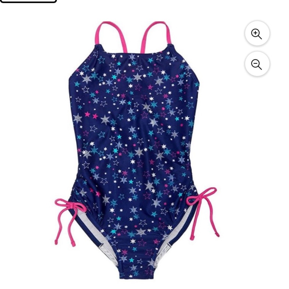 UPF50 one piece xs5/6 speedo bathing suit, red white and blue